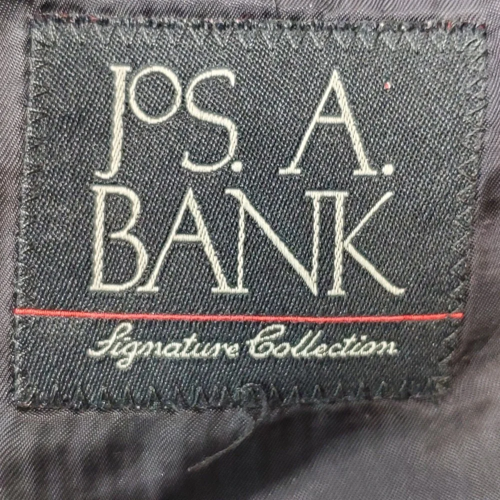Jos A Bank Signature Collection Navy Blue Wool Blazer Gold Buttons 46 XL Preppy